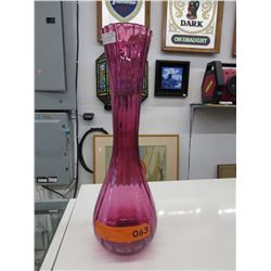 Tall 1920's Cranberry Glass vase