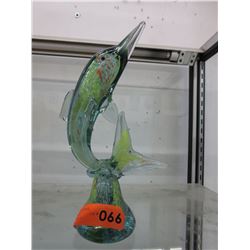 Art glass dolphin statue