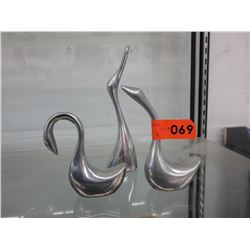 3 Signed Hoselton aluminum sculptures