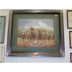 Framed print: "Emerald Downs 1996" by Fred Stone