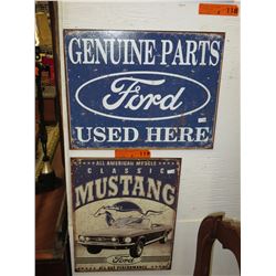 2 Tin Ford advertising signs - replica