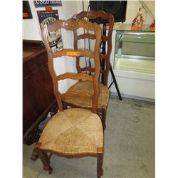Pair of Colonial rush seat chairs