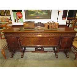 Beautiful 1920's carved walnut sideboard