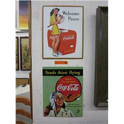 2 Tin Coca-Cola signs