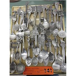 Pewter collector spoons - approximately 30 pieces