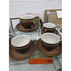 4 Vintage Denby cup & saucers