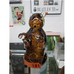Vintage hand blown art glass bear