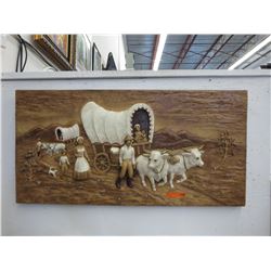 2D Pioneer wagon train scene