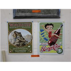 2 Tin signs - 12" x 16"