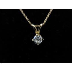 14KT Yellow Gold & Diamond Solitaire Pendant