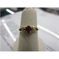 14KT Yellow Gold Diamond & Ruby Ring