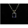 Image 1 : 14KT Yellow Gold & Sapphire Solitaire Pendant