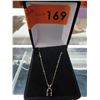 Image 2 : 14KT Yellow Gold & Sapphire Solitaire Pendant