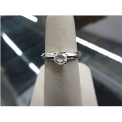 14KT White Gold ring set with Solitaire CZ
