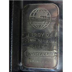 Silver Bar, 1 Troy oz. of .999 silver