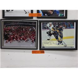 2 Autographed hockey photos