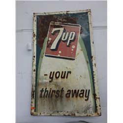Vintage Genuine metal 7up sign
