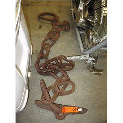 Heavy duty cast metal chain with 4" x 6" links