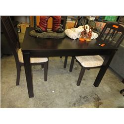 Wood table with leaf, dark stain colour