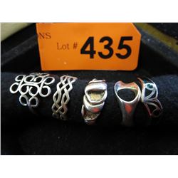 5 Sterling Silver rings - some are vintage