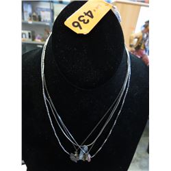 4 Sterling Silver chains, some with pendants
