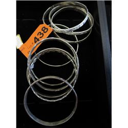9 Mexican Silver bangle bracelets