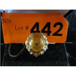 Vintage 10KT Yellow Gold, Topaz &  Diamond ring