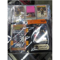 Lot of Vancouver Canucks cards, plaque, etc.