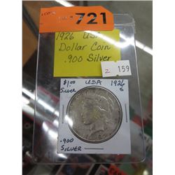 1926 USA silver dollar .900 silver
