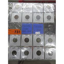 16 Wartime CDN & US nickels 1939-45