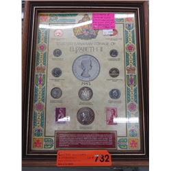 Elizabeth II CDN coins framed