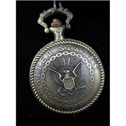 Brand new - US Navy bronze pocket watch with chain