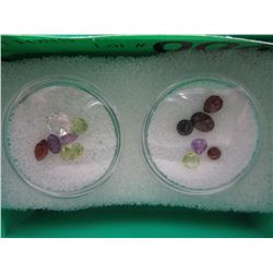 2 Gem jars: High quality cut assorted gemstones