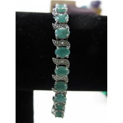 12.5 CT Emerald & Diamond tennis bracelet