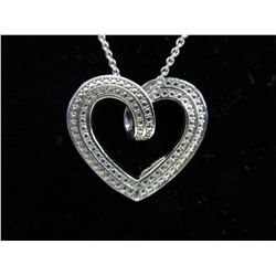 Black & White Diamond heart necklace - reversible