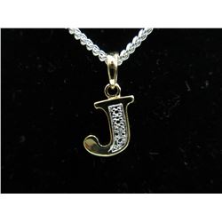 Genuine Diamond initial "J" necklace