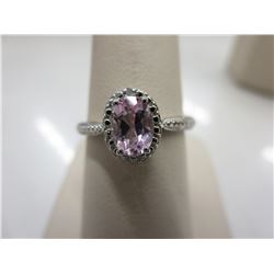 Diamond & Pink Topaz solitaire ring