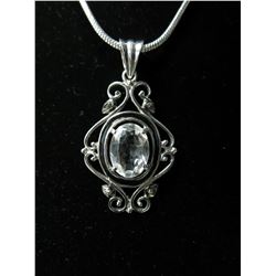 One of a kind White Topaz filigree design necklace
