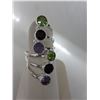 Image 1 : Garnet, Peridot & Amethyst gemstone ring