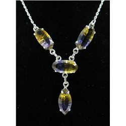 Sterling Silver & Ametrine drop necklace