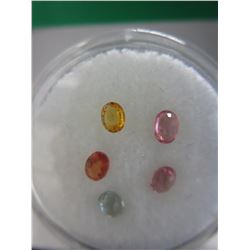 5 Oval cut multi-colour Sapphire gemstones