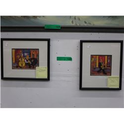 Pair of "Jazz Cat Alley" prints