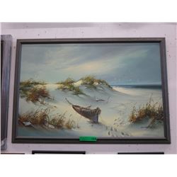 Signed Original painting of a beach scene