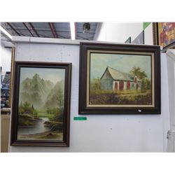 2 Vintage paintings - 1 Signed, both on canvas