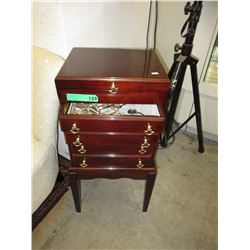 Bombay Co. silverware chest & contents