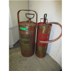 2 Vintage pump fire extinguishers