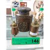 Image 1 : Antique Dutch tea caddy & salt & pepper