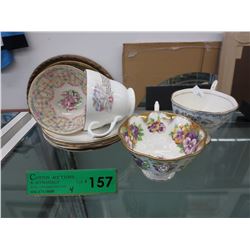 4 Bone china teacup & saucers