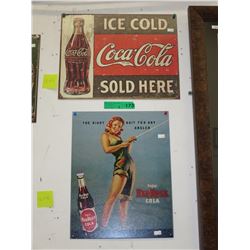 2 Tin advertising signs - replica