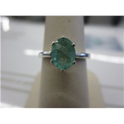 Custom made Emerald ring - 6 claw oval cut .89 CT